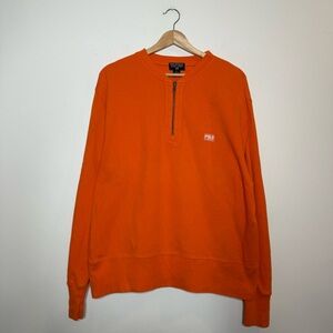 Vintage Polo Jeans Co Ralph Lauren Orange Quarter Zip size medium